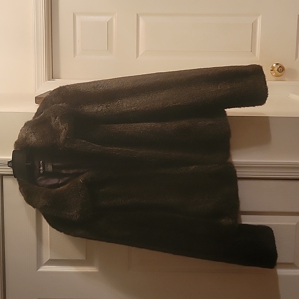 Style & Co. Brown faux fur jacket XL